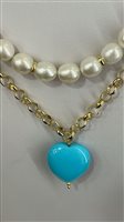 Collana Rajola Donna in Argento Pasta di turchese 45-461-1 - 45-461-1